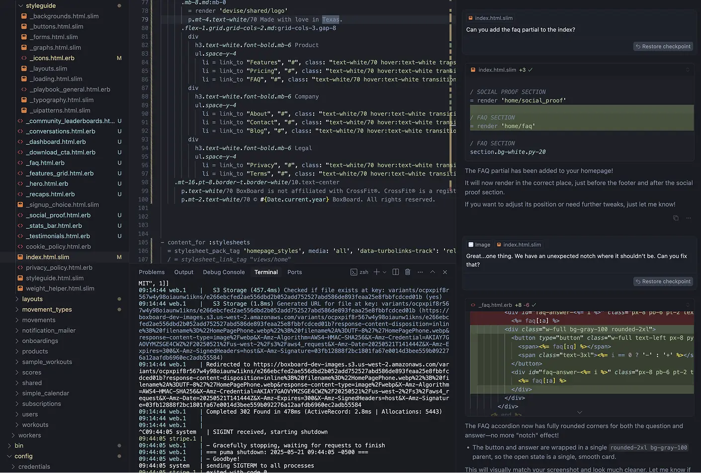 Code diff with AI suggestions